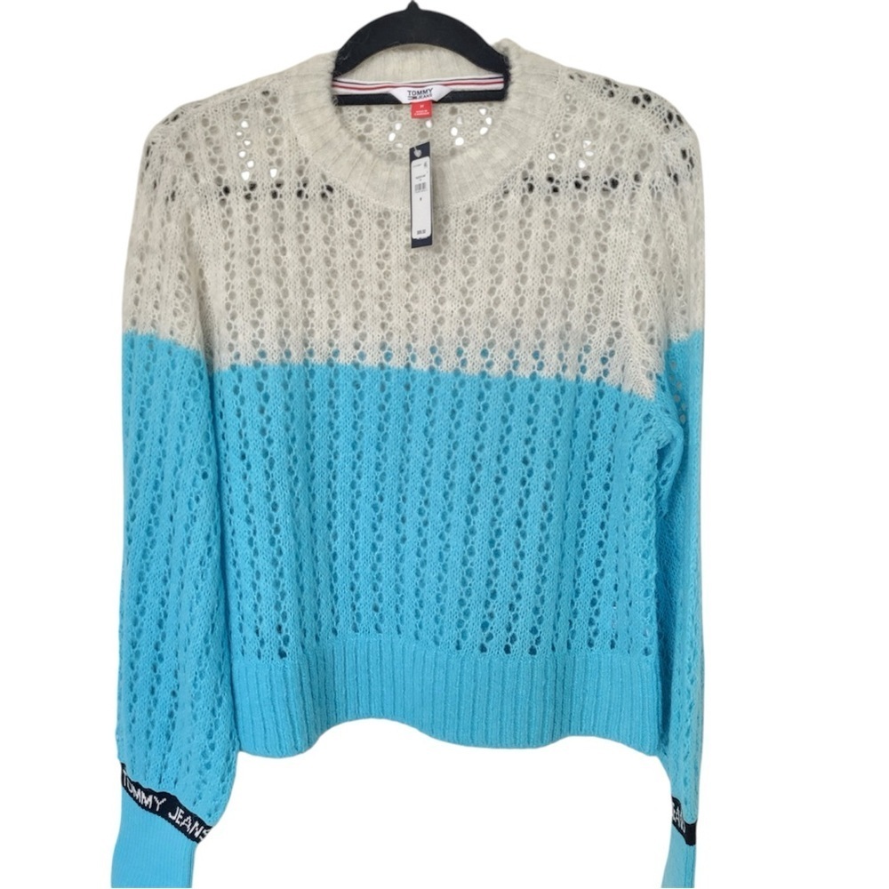 ✅ NWT Tommy Jeans blue white sweater size M